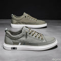 YBQJOO Men's Breathable Canvas Sneakers – Lace-Up Low Cut Men's Canvas Sneakers Axl green 42