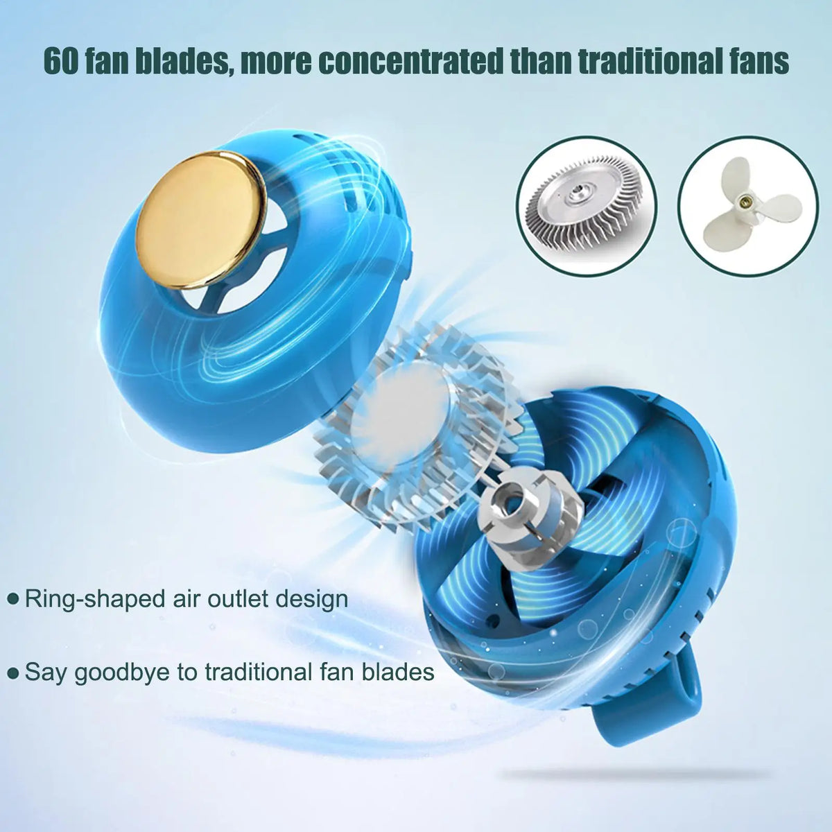 Rechargeable Clip-On Mini Fan – Bladeless Portable Cooling Clip-On Portable Fan Axl