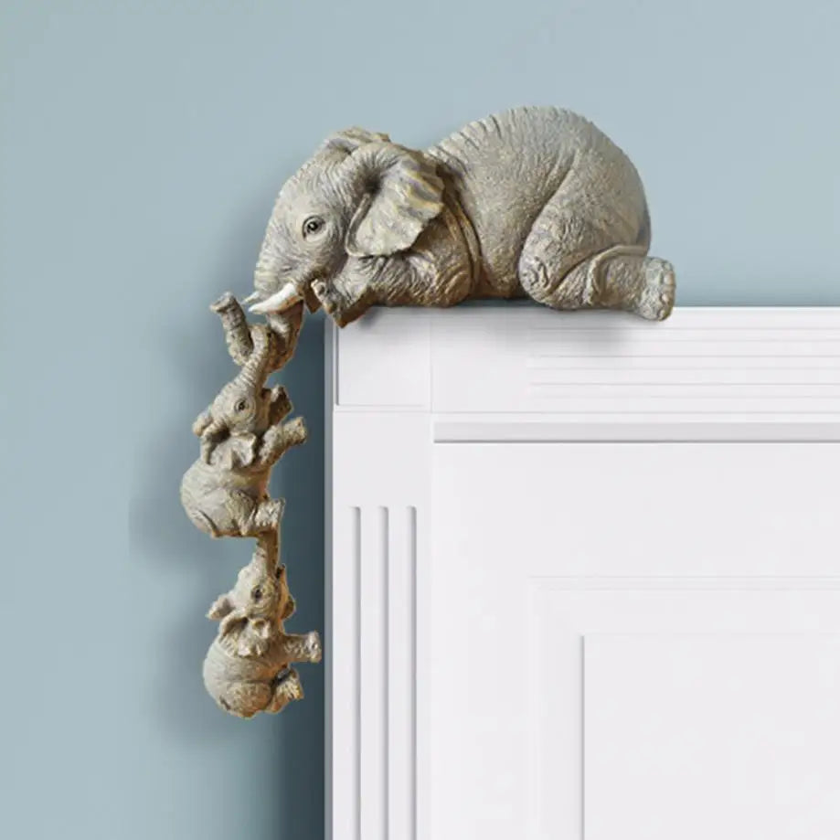 Elephant Figurines Set of 3 – Shelf Edge Resin Home Décor Resin Figurine Set Axl