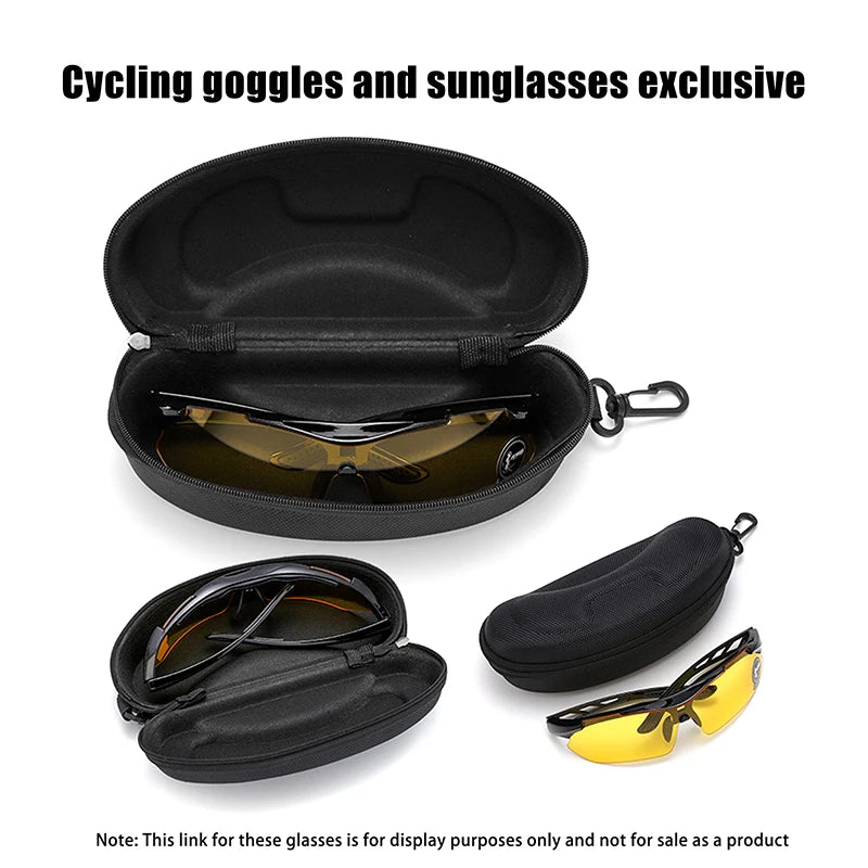 Portable EVA Hard Glasses Case with Carabiner Hook & Zipper Eyeglasses Case Axl