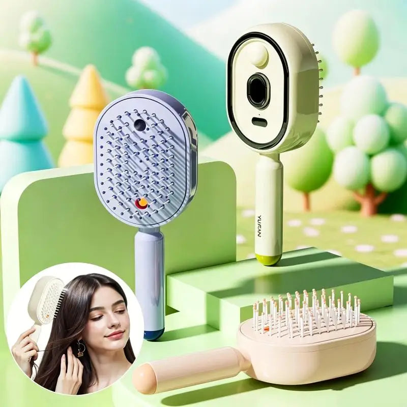 2-in-1 Nano Steam Hair Brush – Anti-Static Misting Comb Steam Hair Brush Axl