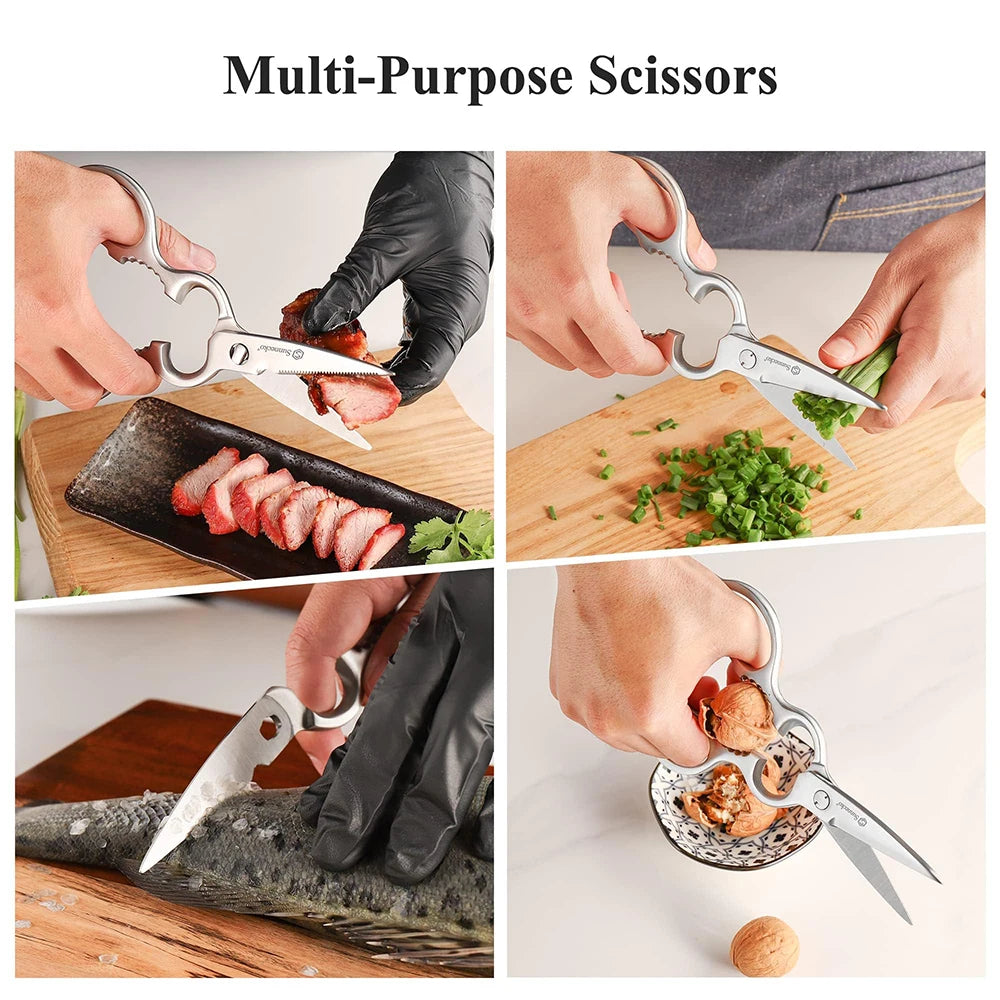 Sunnecko Ultra Sharp Kitchen Shears – Stainless Steel Scissors Kitchen Shears Axl
