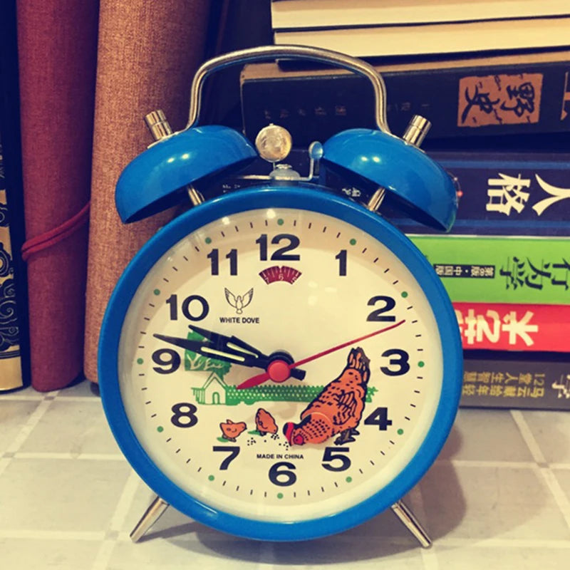 Retro Mechanical Wind-Up Alarm Clock – Metal Clockwork Desk Mechanical Alarm Clock Axl