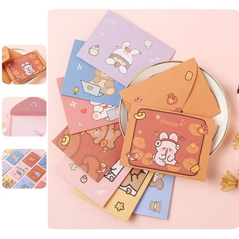 Cartoon Greeting Cards – Bear & Rabbit Foldable Cards, 9 Styles Cartoon Greeting Card Axl