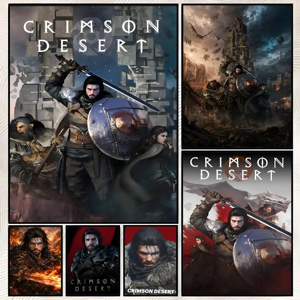 Crimson Desert Game Poster – Self-Stick HD PVC Wall Art Wall Art Poster Axl