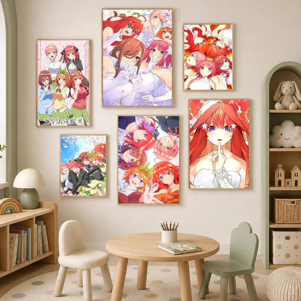 Quintessential Quintuplets Self-Stick Wall Art Poster | HD Waterproof Anime Wall Poster Axl