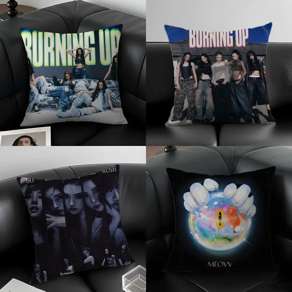 Kpop M-Meovv Linen Cushion Cover | Sofa & Bedroom Decor Decorative Cushion Cover Axl