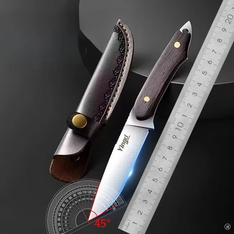Forged Carbon Steel Kitchen Knife – Wood Handle & Sheath Kitchen Knife Axl