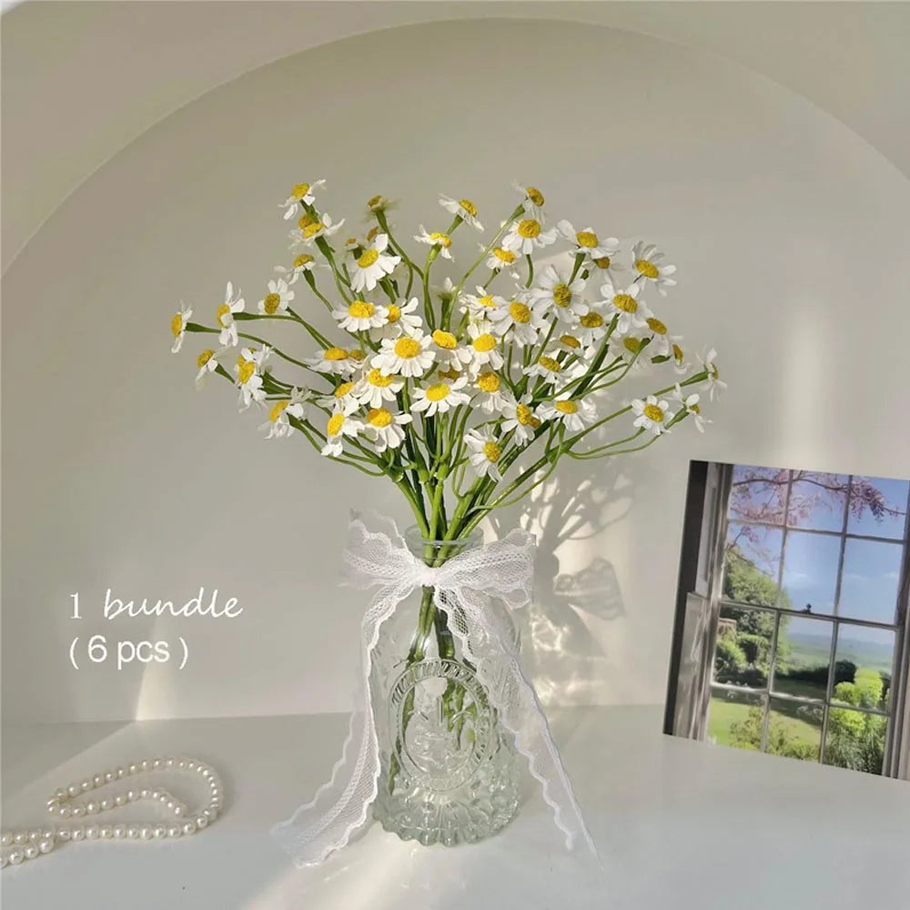 Artificial White Daisy Bouquets – 36 Pcs Fake Spring Flowers Artificial Flower Bouquet Axl