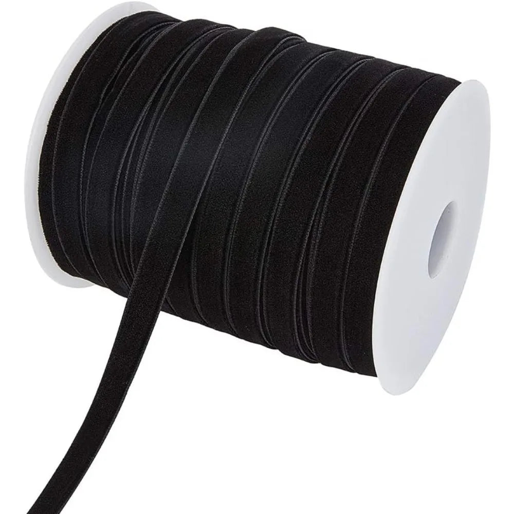 Black Velvet Ribbon 3/8 Inch Single Face 50 Yards – Craft Ribbon Velvet Craft Ribbon Axl AECH04-18044