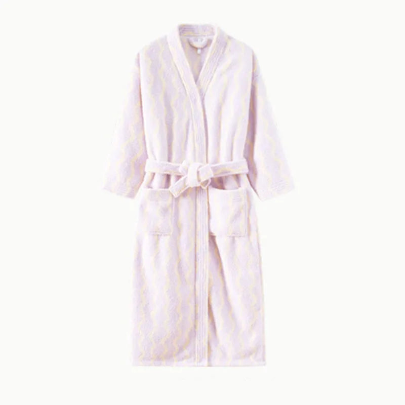 Women's Thick Coral Velvet Robe – Flannel Printed Loungewear Flannel Velvet Robe Axl light purple L