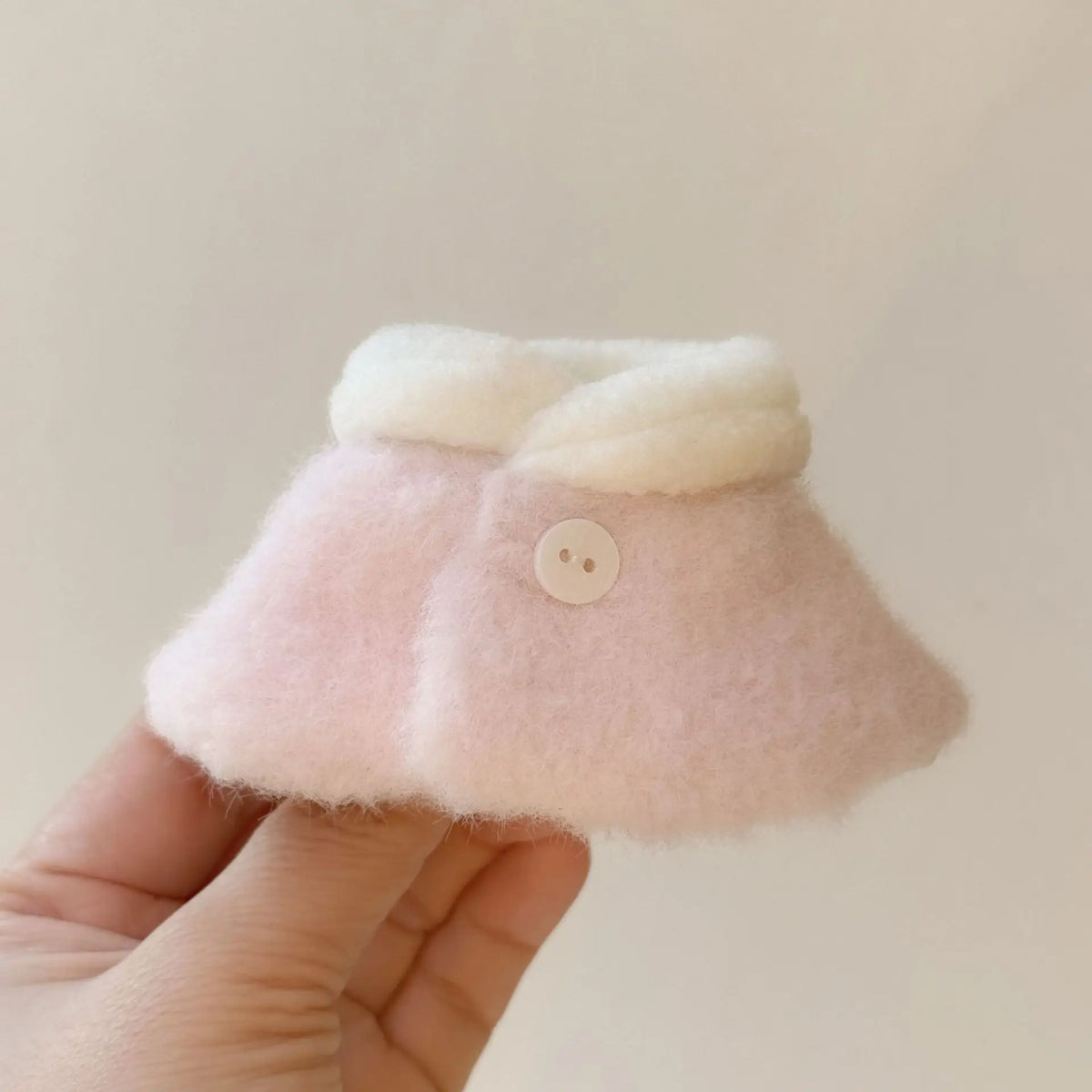 Macaron Doll Cloak – Checkered Cotton Outfit for 10–15cm Dolls Doll Costume Accessory Axl Pink