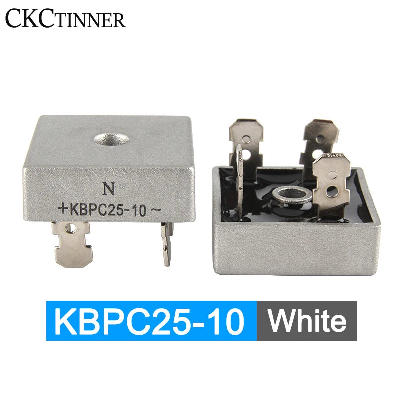 2PCS KBPC Bridge Rectifier – Single Phase Diode Metal Case Bridge Rectifier Axl KBPC25-10 China Mainland