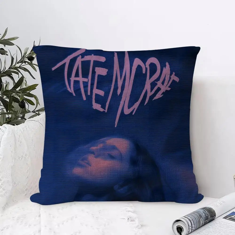 Tate McRae Linen Pillow Cover | Hidden Zipper Cushion Case Decorative Pillow Cover Axl White2 50X50cm