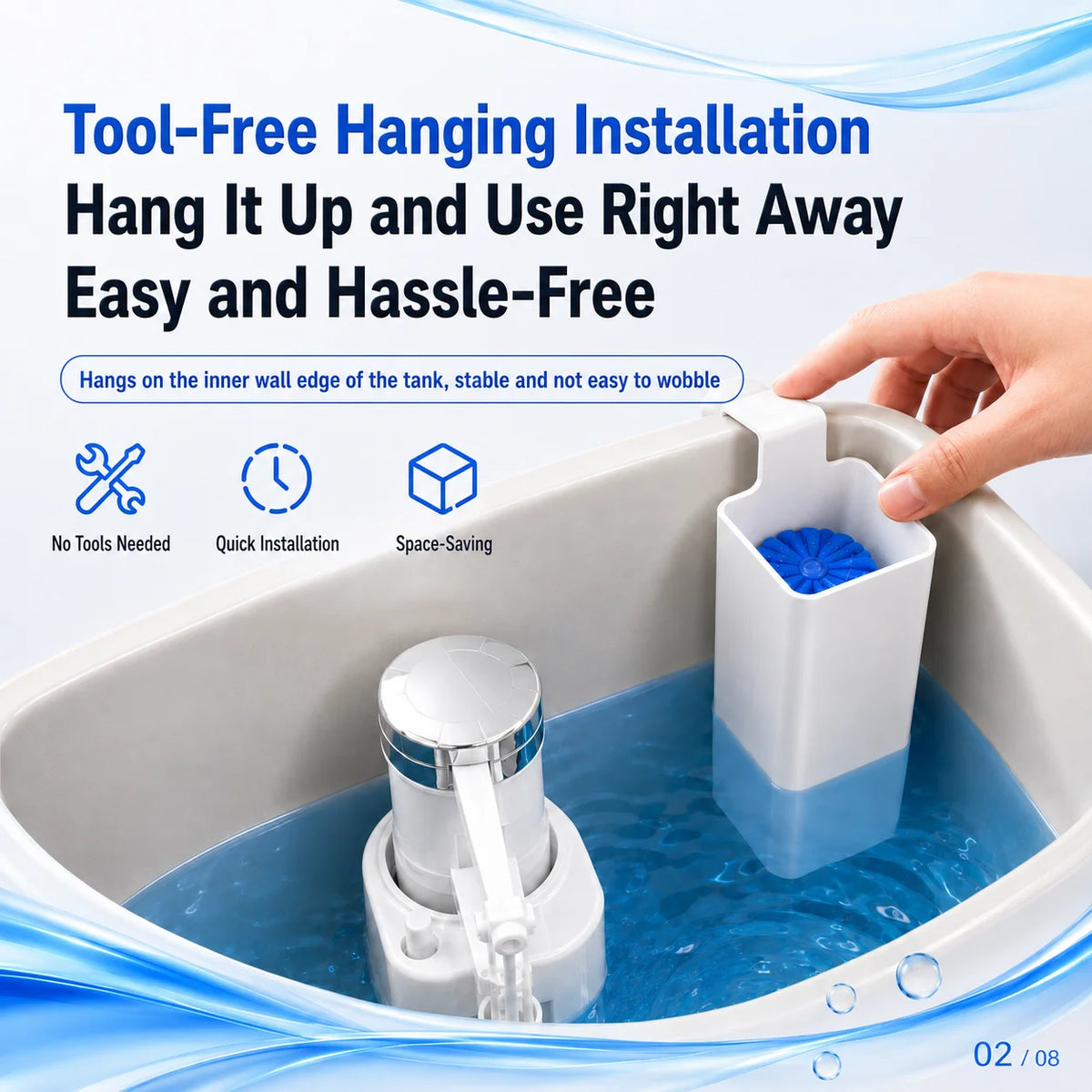 Toilet Tank Slow-Release Cleaner Dispenser + Seat Lifter Toilet Tank Dispenser Axl