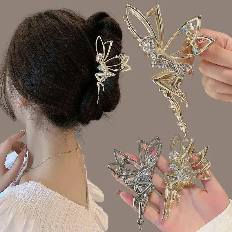 Rhinestone Crystal Angel Claw Clip – Elegant Metal Hair Clip Hair Claw Clip Axl
