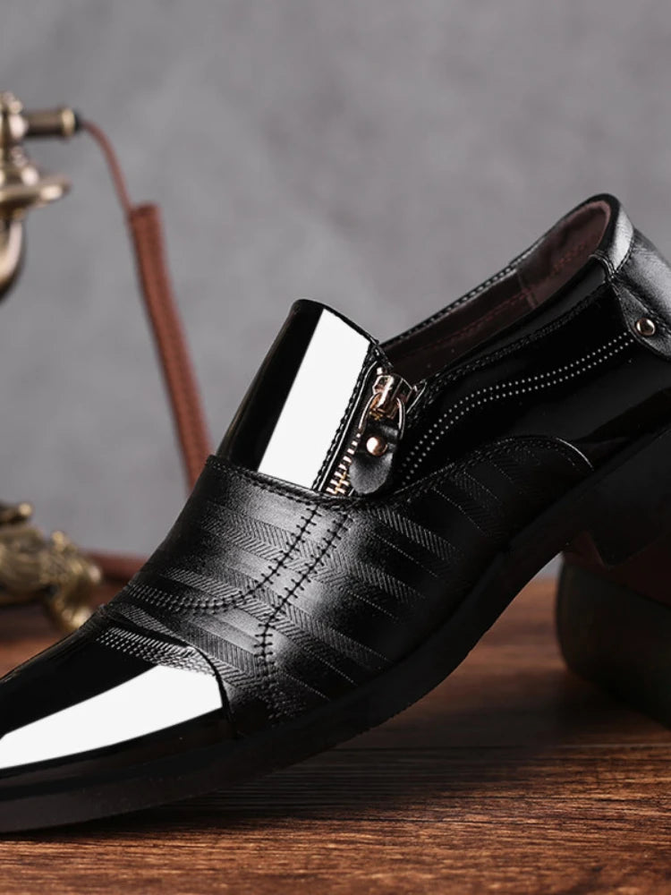 Men's Patent Leather Oxford Loafers – Black Formal Dress Shoes Oxford Dress Shoes Axl