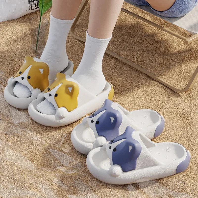 Lorilury Cartoon Dog EVA Cloud Slides – Cozy Home Slippers EVA Home Slippers Axl