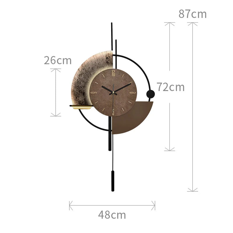 Nordic Large Modern Luxury Wall Clock – Acrylic & Metal Decor Wall Clock Axl 48X87CM No Light