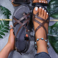 VKJF Women's Flat Sandals – Lightweight Casual Clip-Toe Shoes Women's Flat Sandals Axl 38 brown