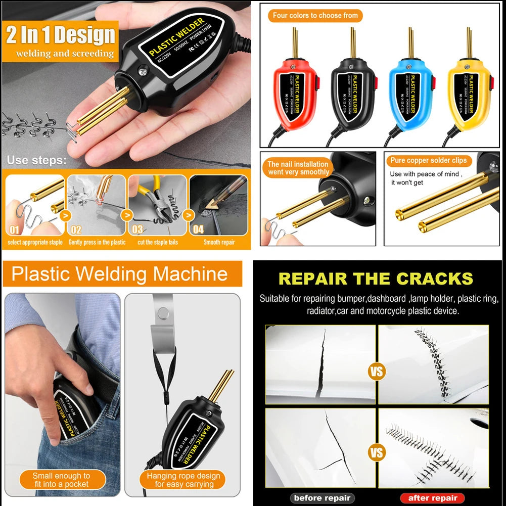 1200 Pcs Bumper Welding Pins – 6 Size Hot Staples Repair Kit Bumper Welding Staples Axl