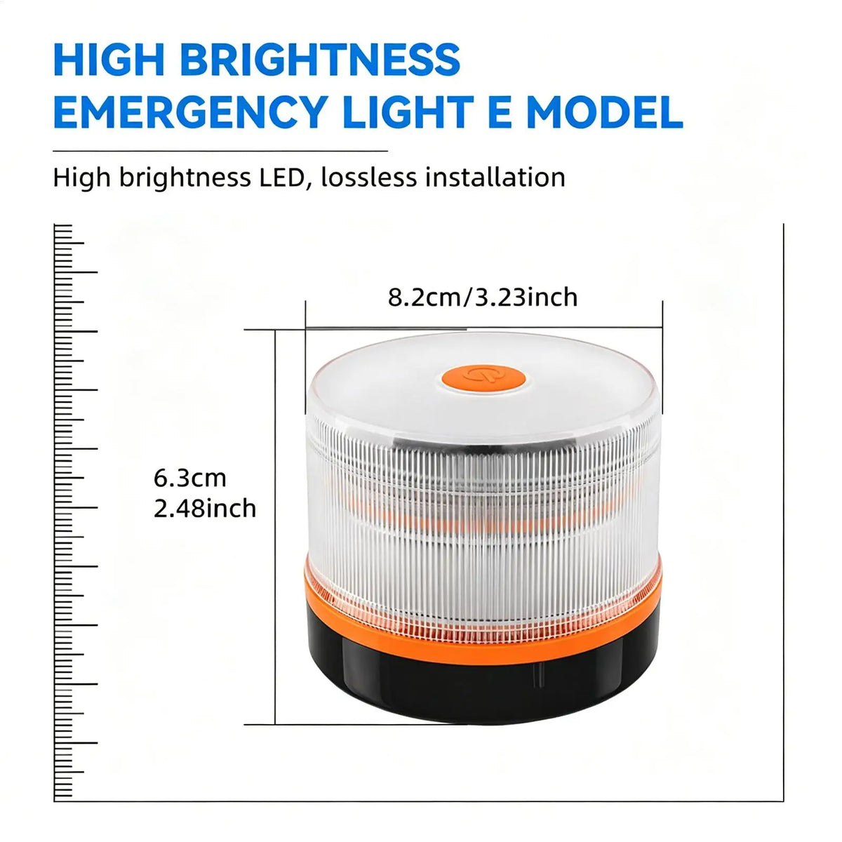 LED Amber Beacon Light – Magnetic Flashing Strobe Lamp Beacon Warning Light Axl