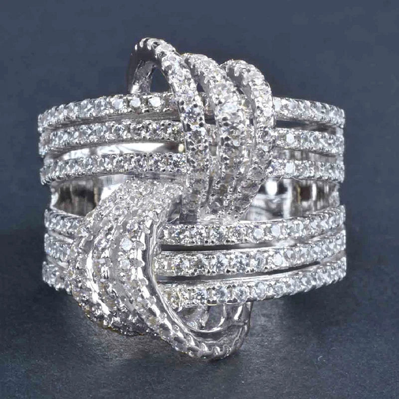 Huitan Women's Cubic Zirconia Pave Wedding Band Ring Fashion Ring Axl