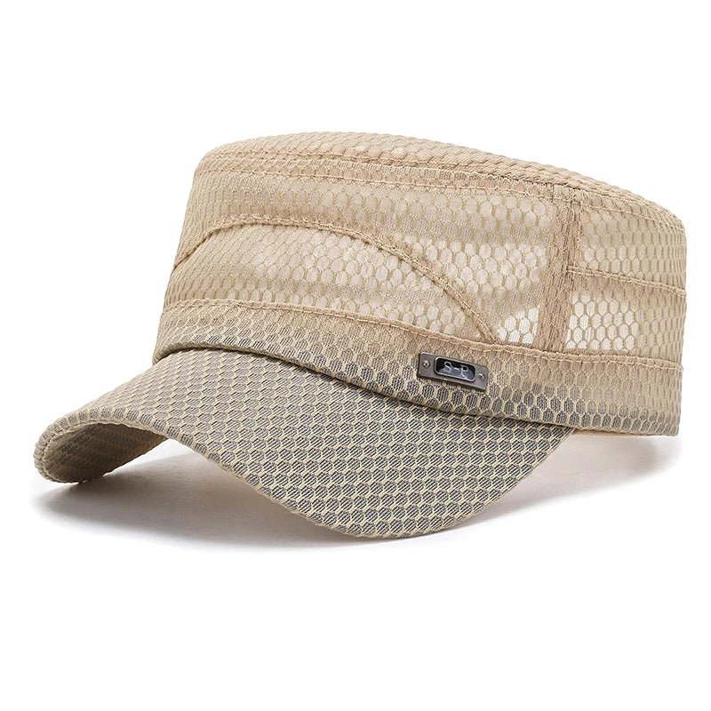 Men's Mesh Snapback Cap – Flat Top Breathable Trucker Hat Snapback Trucker Hat Axl