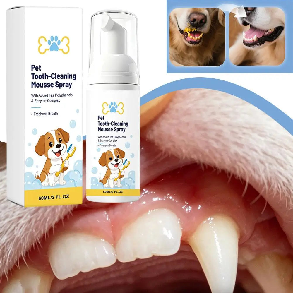 Pet Dental Mousse Spray – No-Brush Plaque & Fresh Breath 60ml Pet Dental Spray Axl