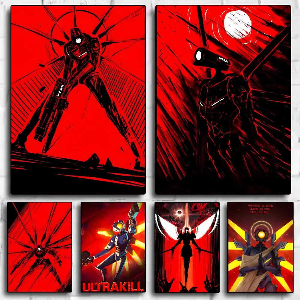 ULTRAKILL Game Poster Sticker – Self-Adhesive HD Wall Art Game Wall Poster Axl