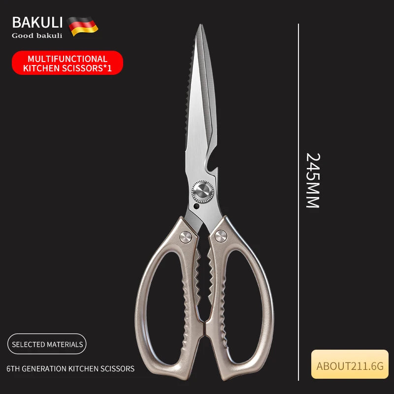 2-Piece Stainless Steel Kitchen Scissors Set – Extended Blade Kitchen Scissors Set Axl