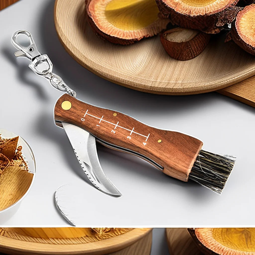 Mini Folding Mushroom Knife – Stainless Steel & Rosewood Handle Folding Pocket Knife Axl