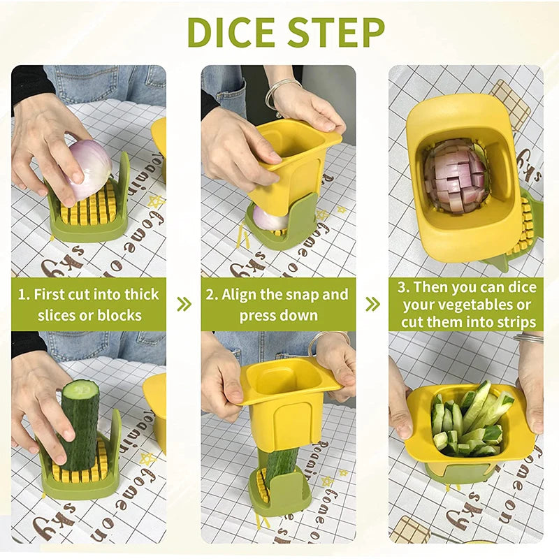 2-in-1 Vegetable Chopper & Dicer – Potato, Onion, Carrot Vegetable Chopper Axl