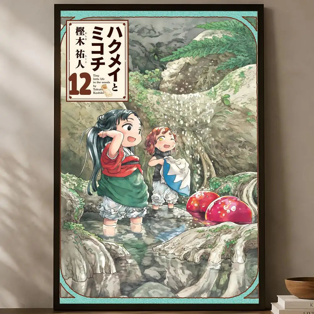 Hakumei and Mikochi Self-Stick HD Waterproof Wall Art Poster Anime Wall Poster Axl White12 30X40cmNoframe