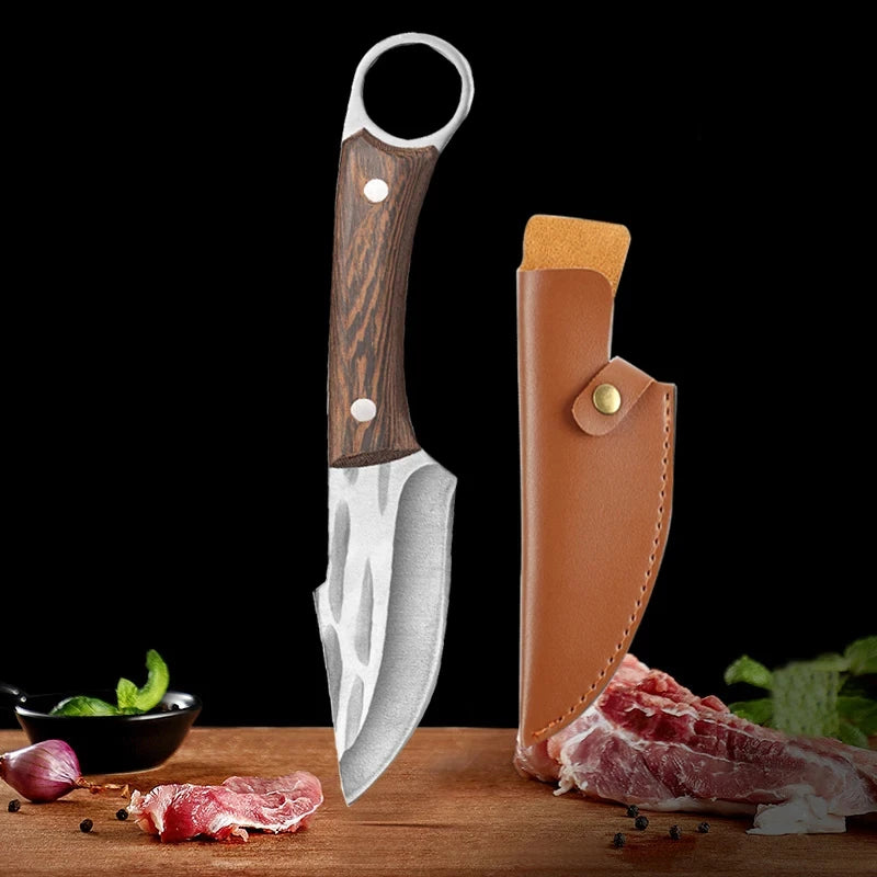 InLeung Stainless Steel Boning Chef Knife – Wooden Handle Kitchen Knife Axl