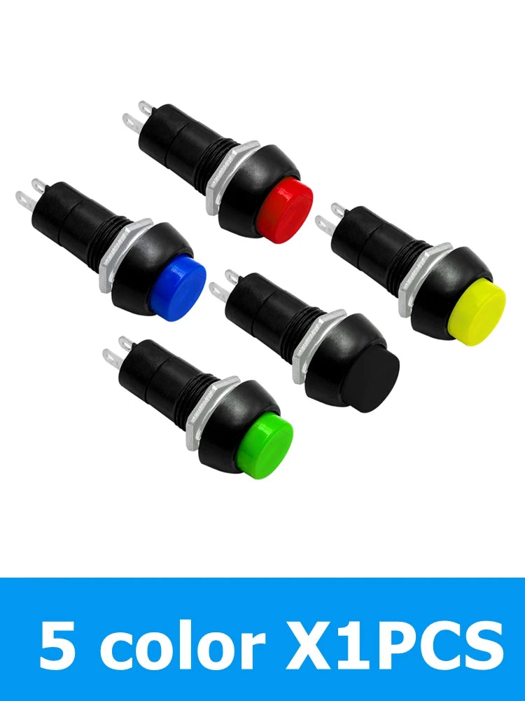 12mm Push Button Switch 2-Pin Momentary Self-Lock ON/OFF 3A 150V Push Button Switch Axl 5 color X1PCS