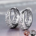 Huitan CZ Paved Geometric Hoop Earrings – Women's Fashion Hoop Earrings Axl E2401