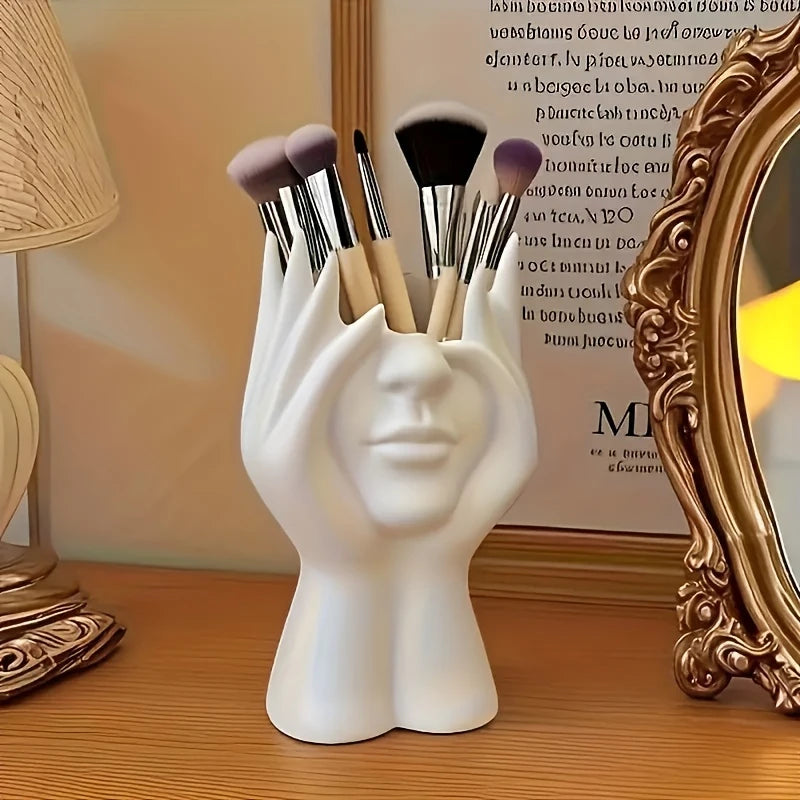 Human Body Art Makeup Brush & Pen Holder – Vinyl Desk Organizer Desk Organizer Axl