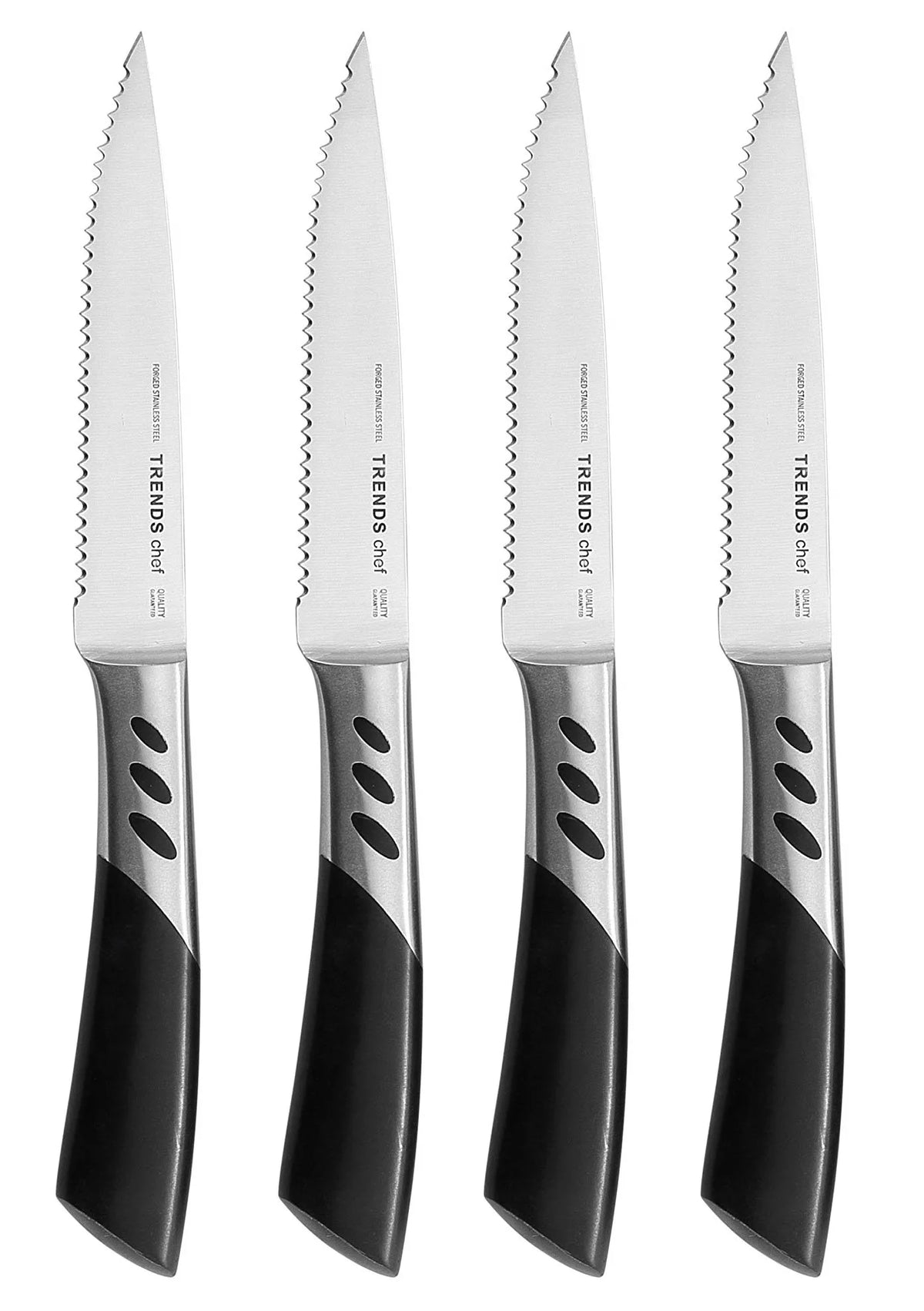 6-Piece Serrated Steak Knife Set – German Stainless Steel Steak Knife Set Axl 4 Pc Knife Set