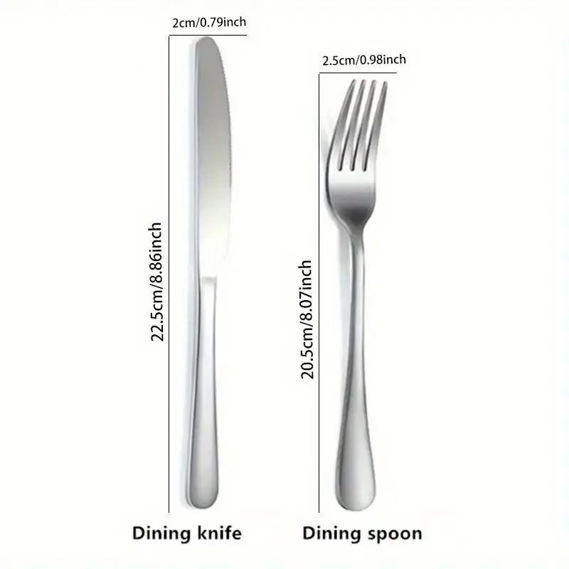 12-Piece Stainless Steel Cutlery Set – 6 Knives & 6 Forks Flatware Set Axl
