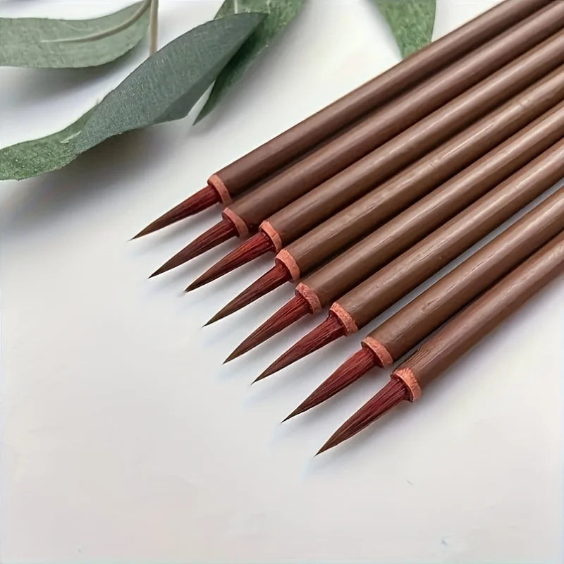 8-Piece Fine Tip Miniature Paint Brushes – Acrylic & Watercolor Miniature Paint Brushes Axl