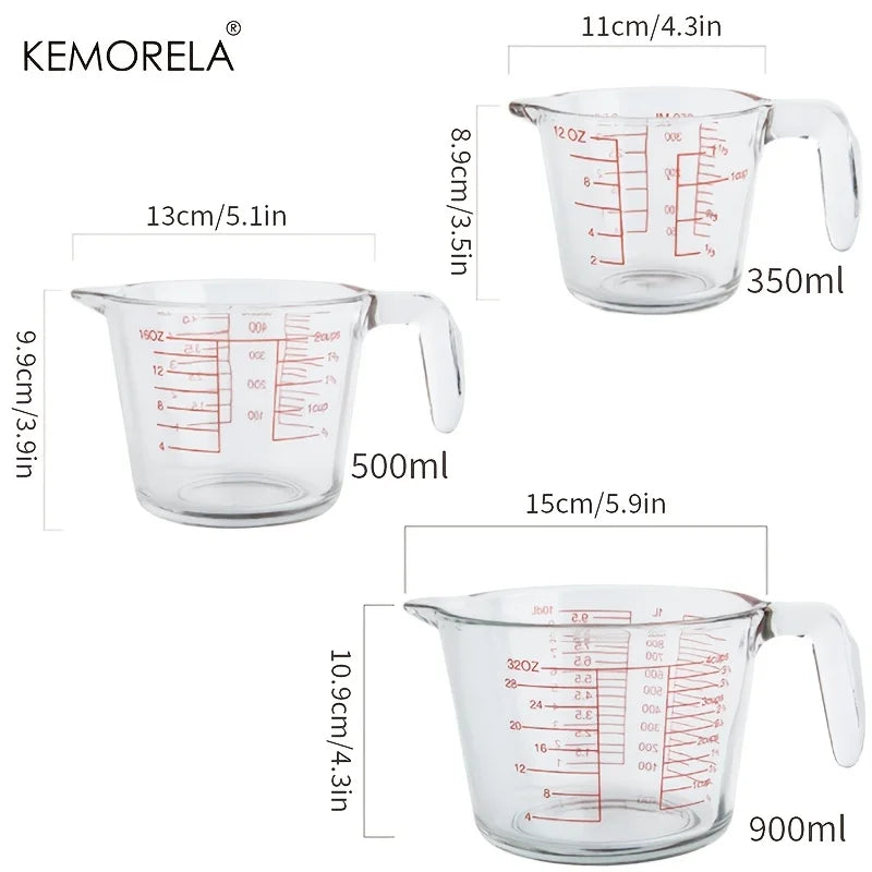 KEMORELA Glass Measuring Cup – Microwave Safe for Baking Glass Measuring Cup Axl