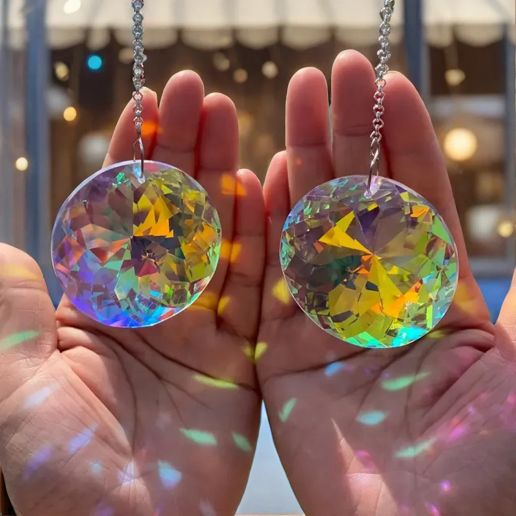 Round Crystal Sun Catchers – Glass Prism Rainbow Maker 2 Pack Window Sun Catcher Axl Default Title