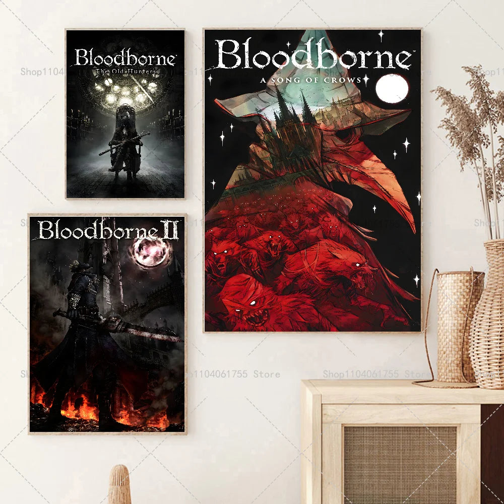 Bloodborne Game Poster – Waterproof Self-Adhesive Wall Art Sticker Wall Art Poster Axl