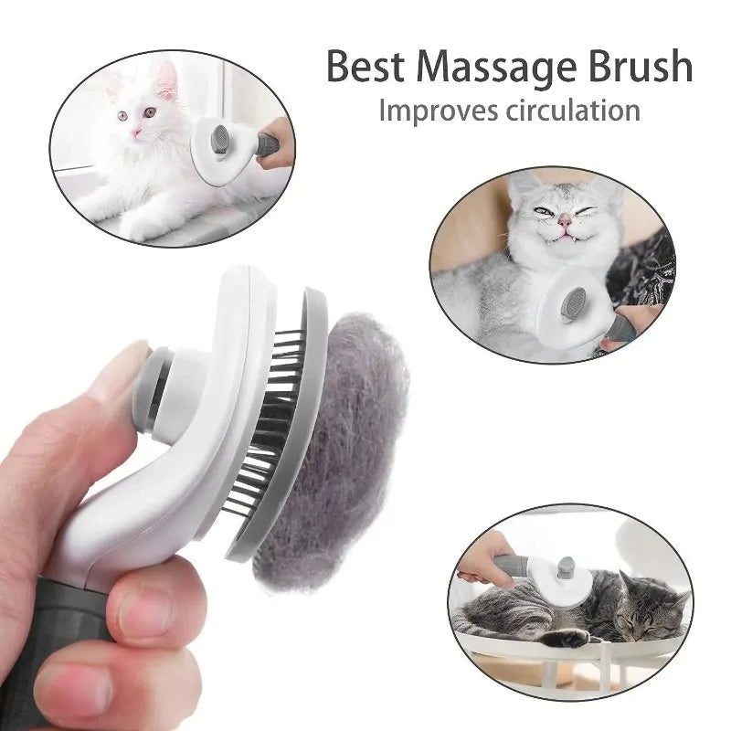 Self-Cleaning Pet Brush & Dematting Comb for Dogs & Cats Pet Grooming Brush Axl