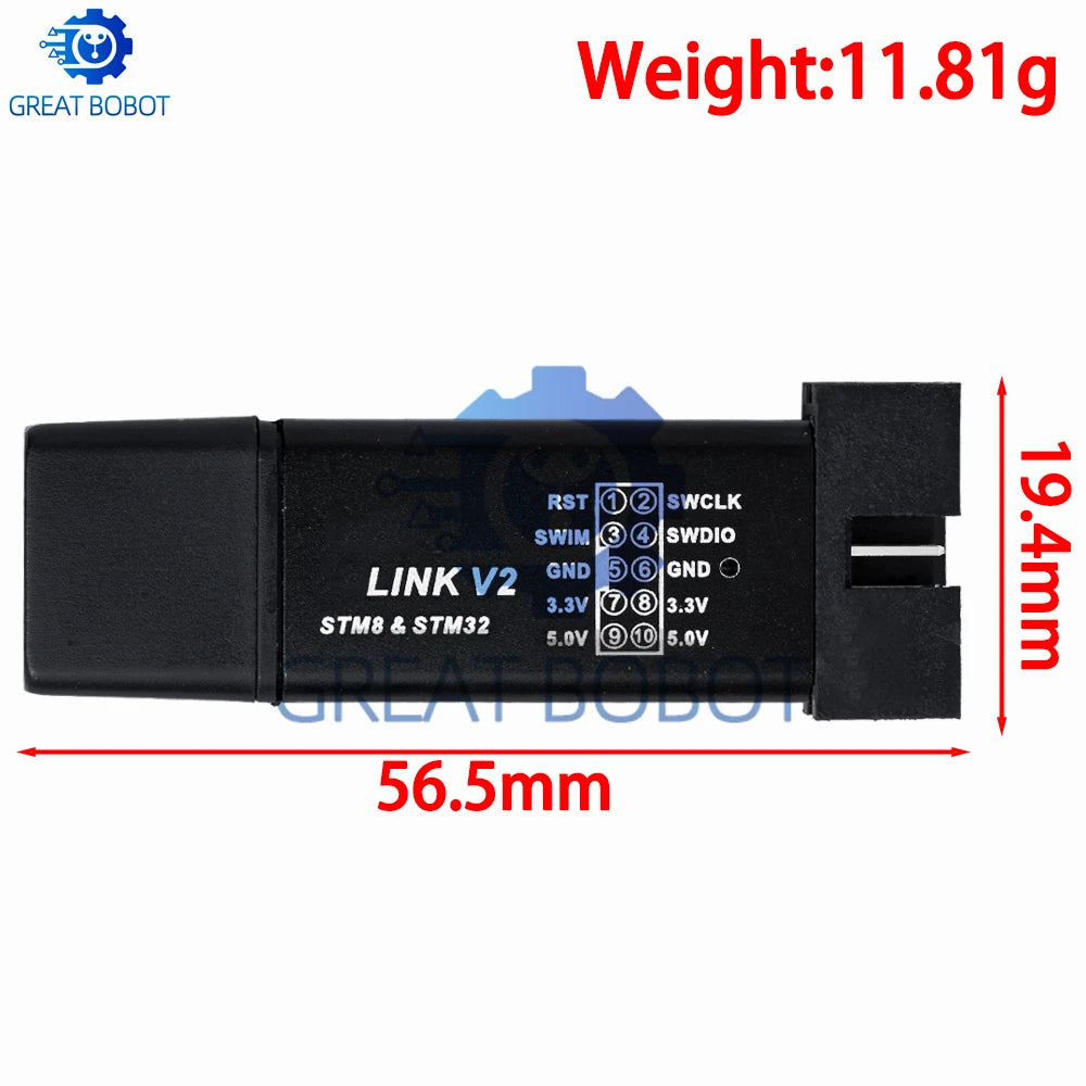 ST-Link V2 Mini STM8 STM32 Programmer with DuPont Cable Microcontroller Programmer Axl