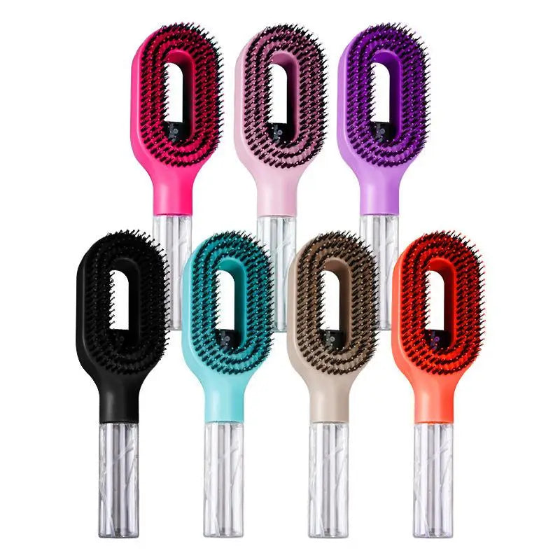 2-in-1 Detangling Spray Hair Brush with Refillable Mist Tank Spray Detangling Brush Axl