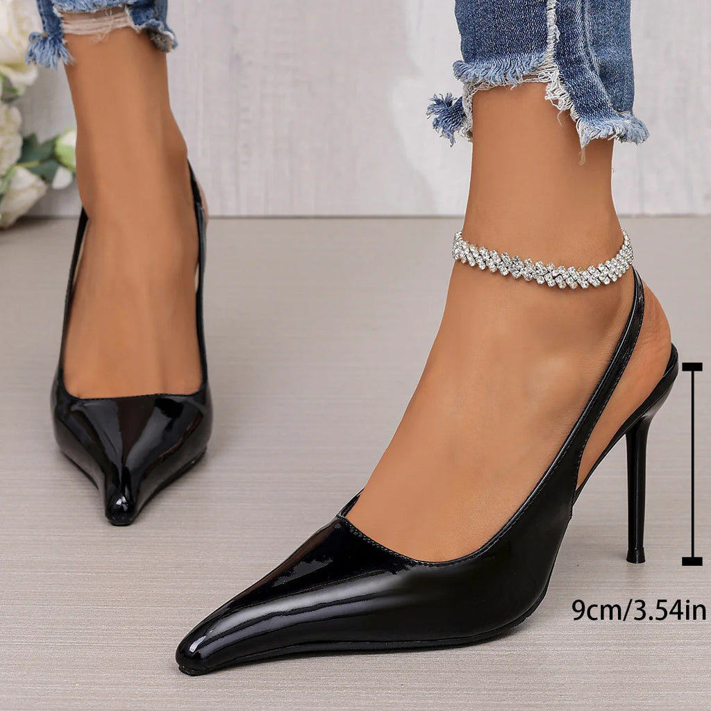 YBQJOO Pleated Hollow Buckle Strap Women High Heel Sandals High Heel Sandals Axl