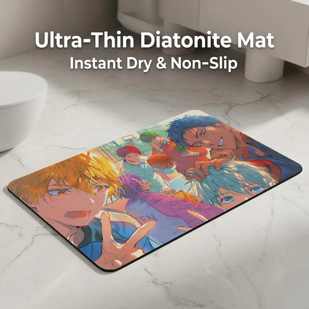 Kuroko's Basketball Diatomite Bath Mat – Quick Dry, Non-Slip Diatomite Bath Mat Axl