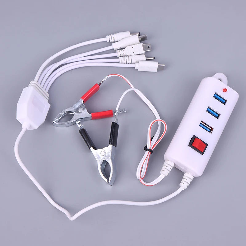 3-Port USB Clip Charger with Switch | Universal Battery Charger USB Clip Charger Axl